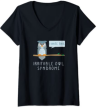Womens Irritable Owl Syndrome - Introvert - Funny Owl Pun V-Neck T-Shirt